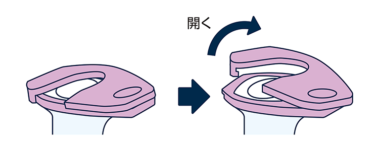 固定用ストッパーを開きます。